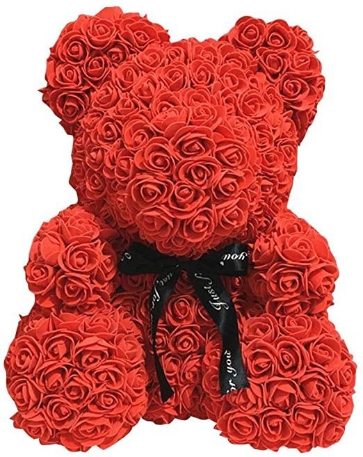 Red rose best sale with teddy bear