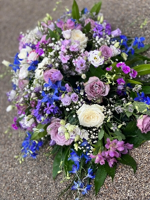 Lilac & Blue Coffin Spray